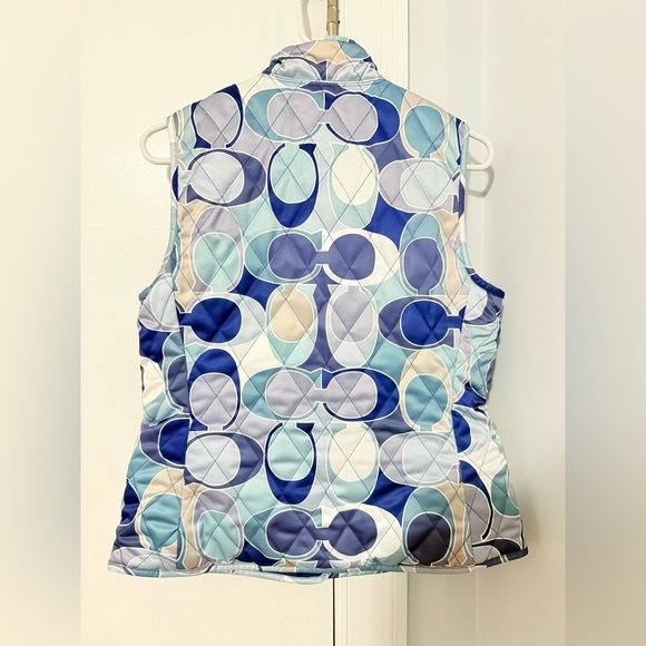 Coach Blue and White Quilted Vest - Picture 2 of 4